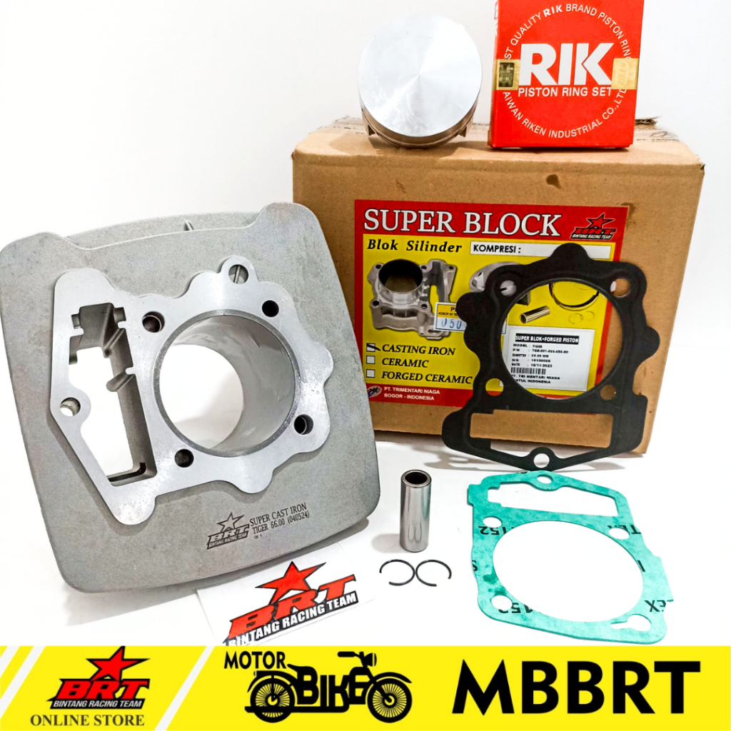 BLOK CAST IRON BRT BORE UP TIGER MEGAPRO GL PRO NEOTECH  66mm 213CC