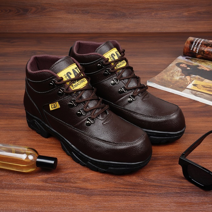 Sepatu Safety Original Caterpillar Diego Coklat Pria Wanita Ujung Besi Sefty Septi Saveti Shoes Boot