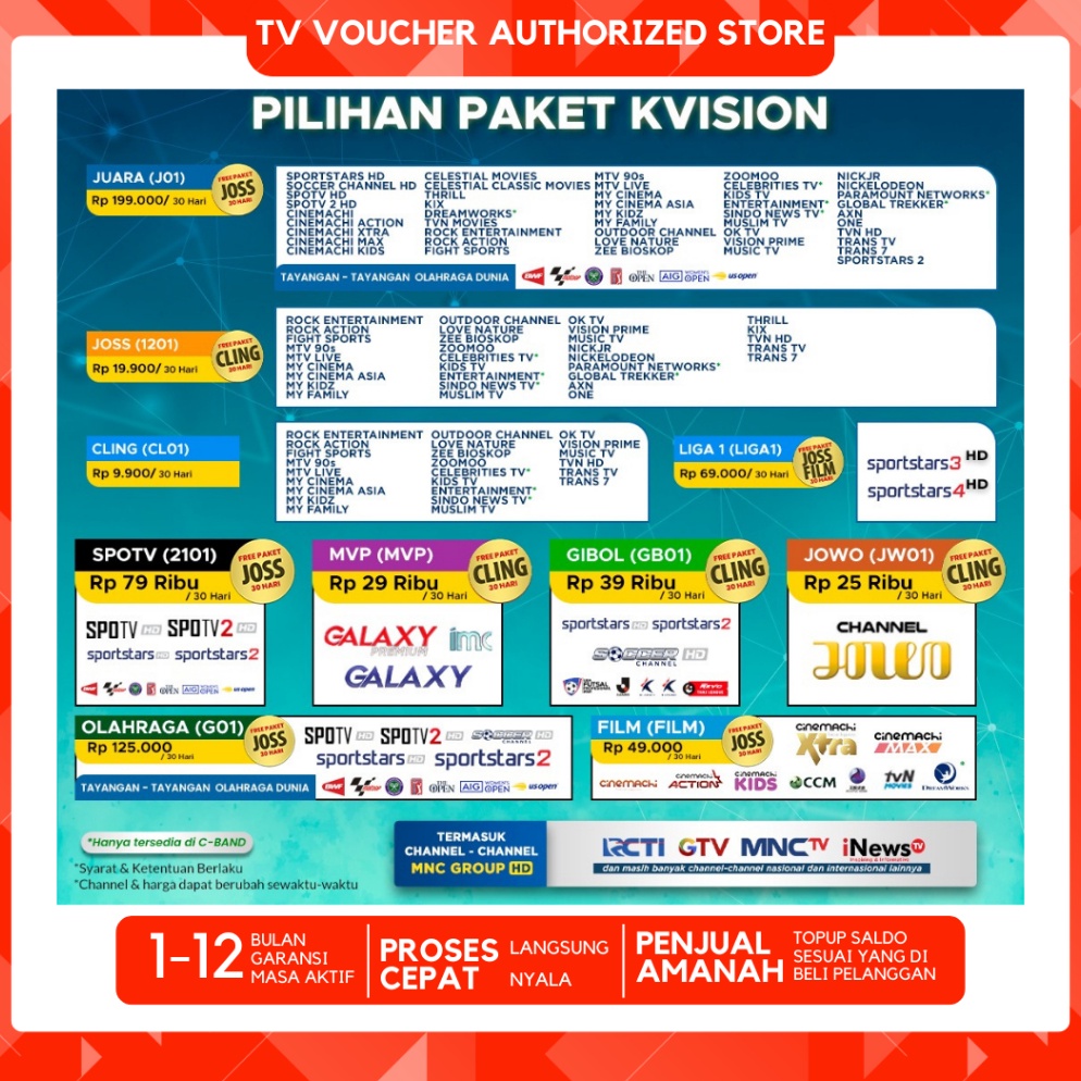 Siap Kirim Kvision Paket Kvision FILM