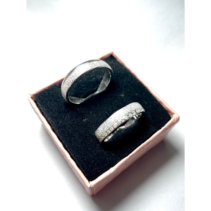 CINCIN WEDDING CINCIN KAWIN CINCIN TUNANGAN COUPLE BY RJ SILVER PERAK MURNI ANTI KARAT FREE CETAK NA