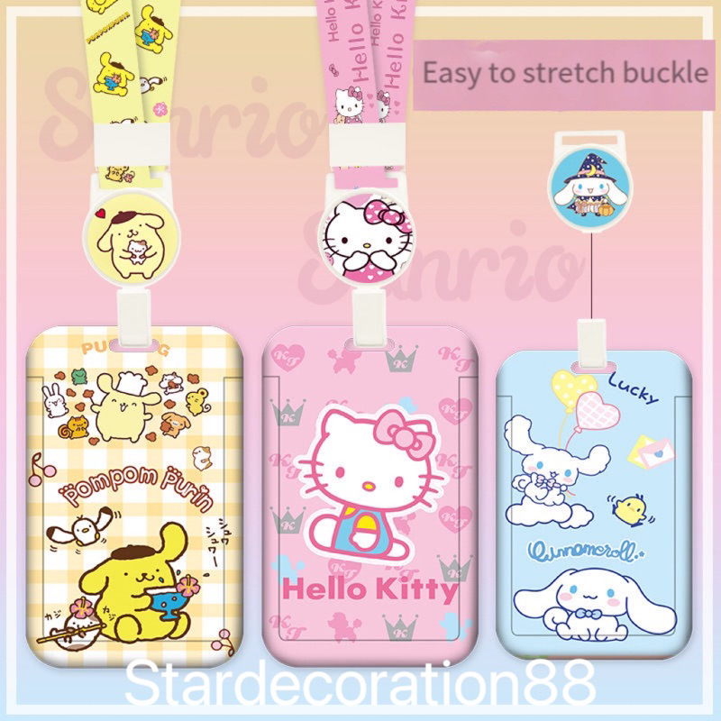 

(READYSTOK)Gantungan kartu name tag Sanrio ID Card Holder/Pelindung Kartu Keychain / Gantungan Tempat Kartu ID Card holder gantung leher/Gantungan name tag student ID/ kartu Bank/ Photocard Gantung Leher Holder Sanrio Cinnamoroll Melody Gudetama Pochacco