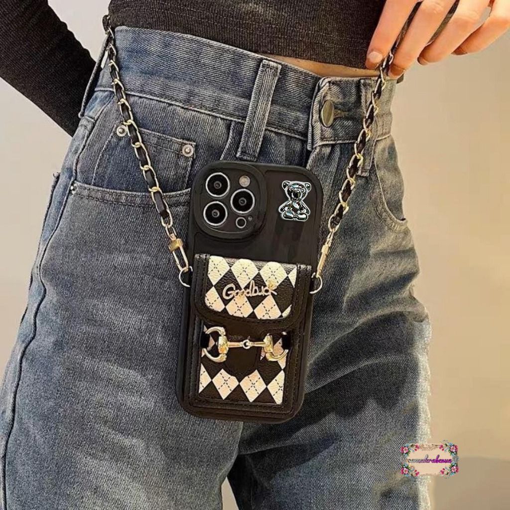 GC32 SOFTCASE SILIKON TALI DOMPET CASING RANTAI 3D FOR SAMSUNG J2 PRIME GRAND PRIME J2 PRO J4 J6 PLU