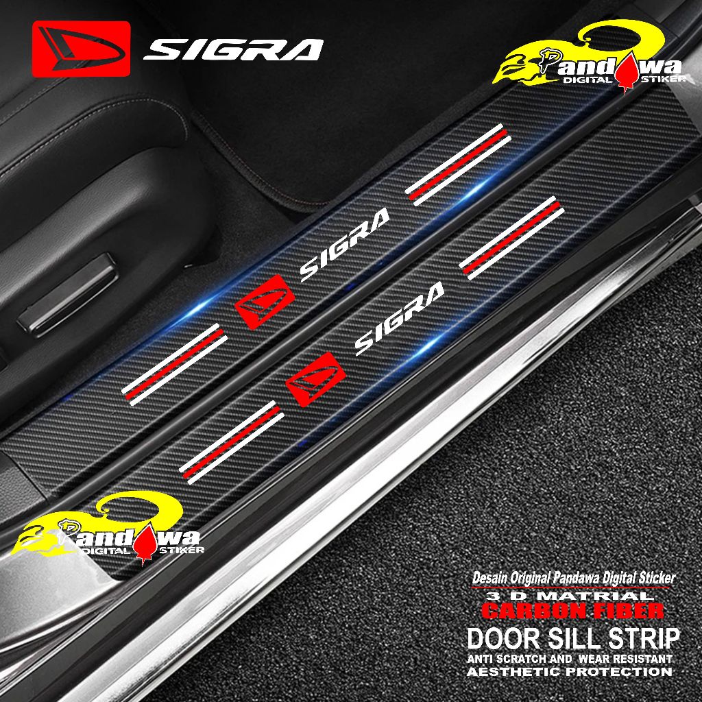 stiker carbon fiber stiker pengaman mobil Sigra Sticker pelindung mobil Daihatsu Sigra sepaket