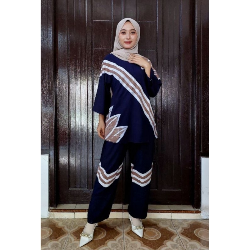 TERLARIS (COD) SETELAN CELANA PANJANG JUMBO MURAH STELAN BAJU TIDUR BATIK WANITA PIAMA GROSIR DASTER