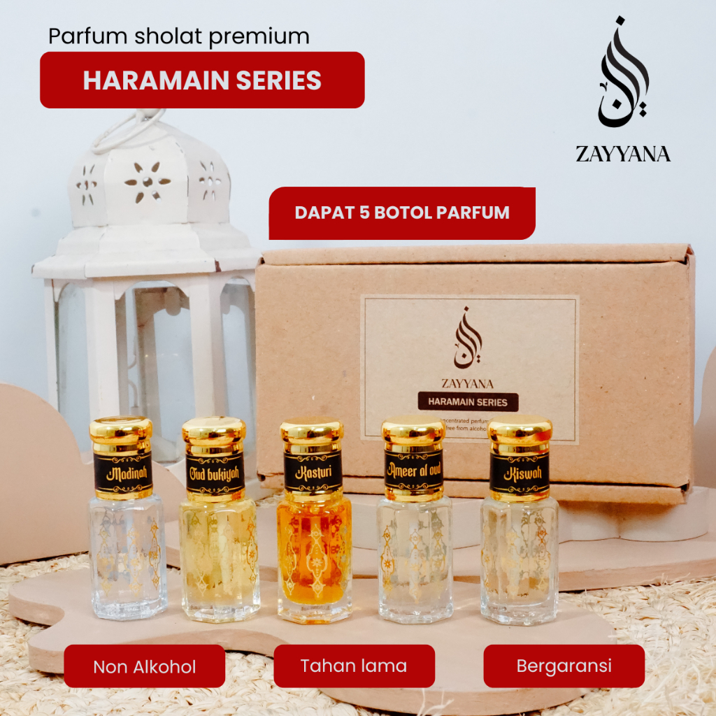 Paket Parfum Ibadah Sholat Arab Non Alkohol Kasturi Kiswah Oud Bukiyah Ameer Al oud Madinah