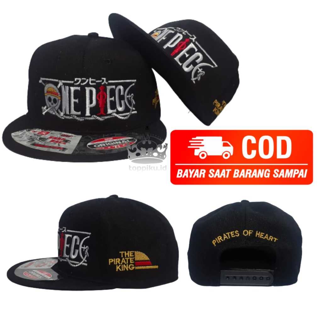 Topi Cap Snapback One Piece Mugiwara Luffy C01 OriginaTopi Pria Snapback Distro Premium Original