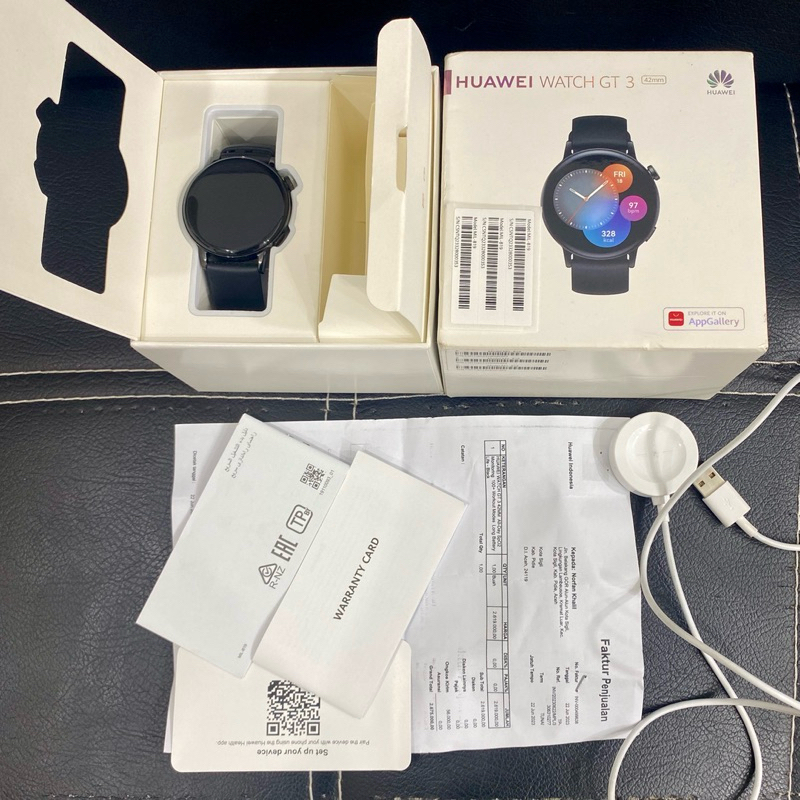 smart watch huawei watch gt 3 42 mm resmi fullset original like new