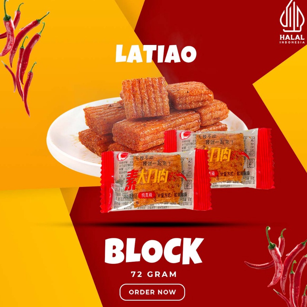 

Terlaris HALAL SNACK PREMIUM LATIAO BLOCK 2 Pcs CEMILANN SNACK VEGETARIAN GLUTEN LATIAO