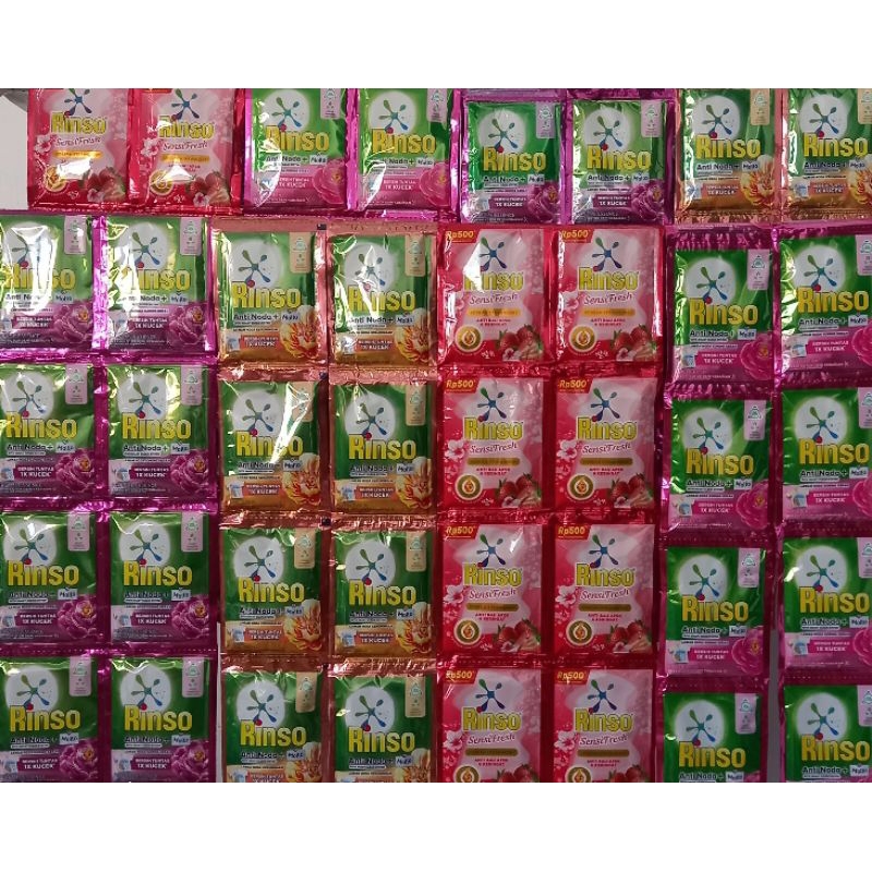 Rinso cair sachet 12 pcs ×18 ml rp500