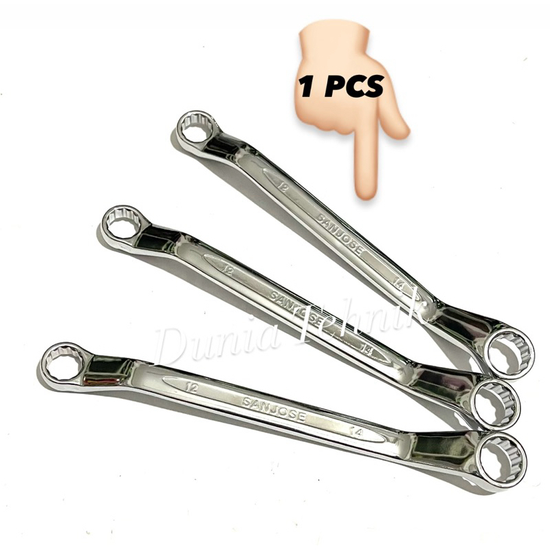 Kunci Ring 12 x 14 mm SANJOSE Double Ring 12 - 14 mm SATUAN Kunci Ring 12x14 Chrome Mirror Kunci Rin