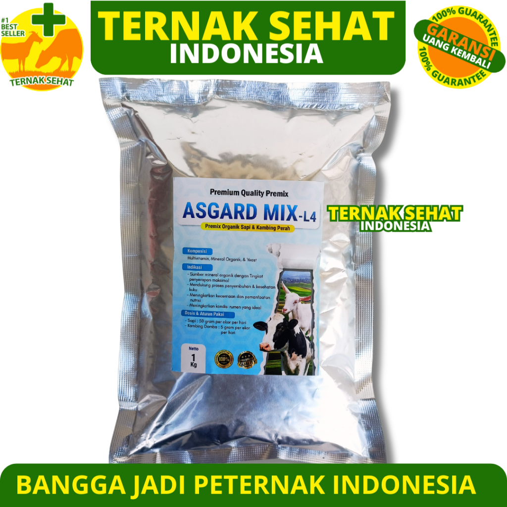 Premix Sapi ASGARD MIX 1 KG - Premix Sapi Perah - Premix Kambing Perah - Premix Mineral Organik dan 