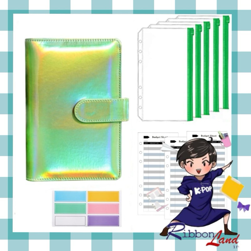 

MRH1 A6 Set Binder Nabung Budgeting Kulit PU Hologram