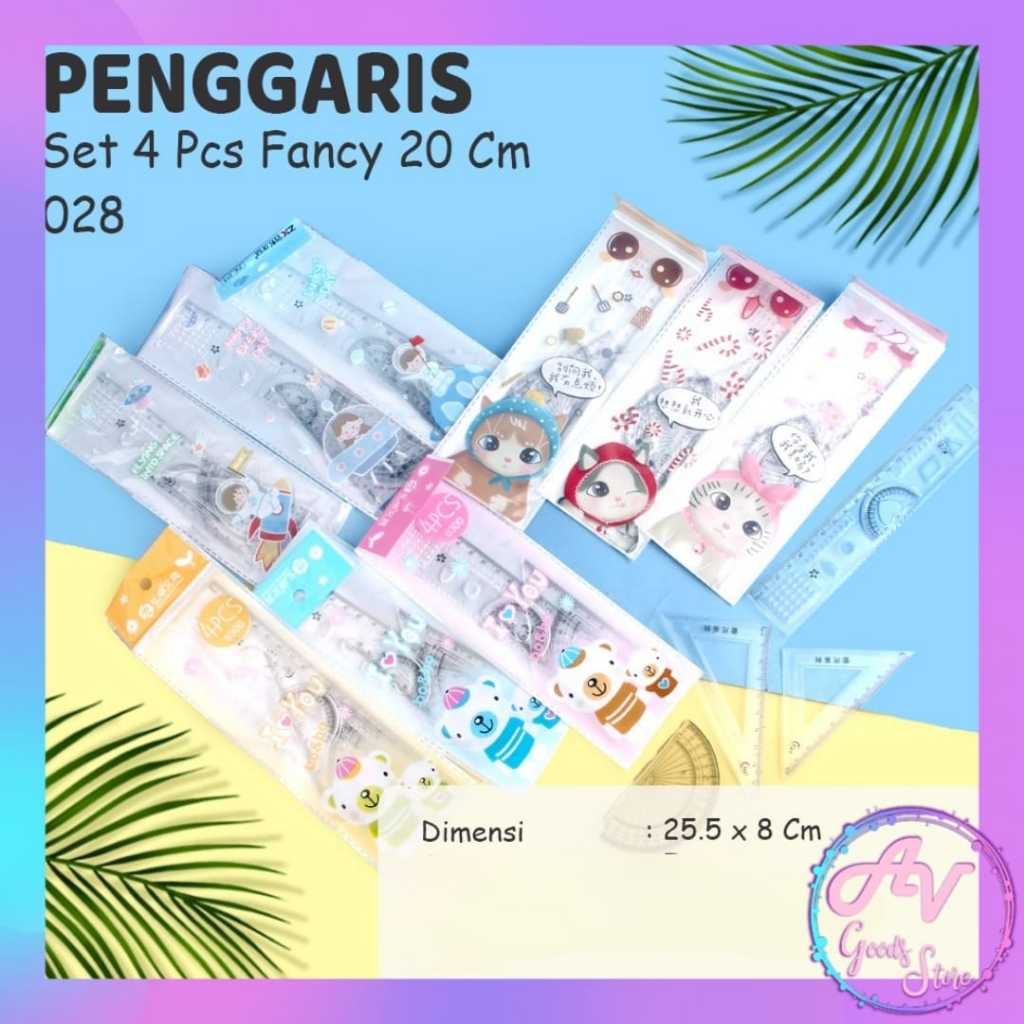 

Penggaris Set 4in1 POLOS 028 / Penggaris set isi 4pcs / Penggaris Murah