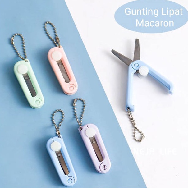 

NEW PRODUCT Gunting Lipat Macaron Gantungan kunci gunting mini travel size