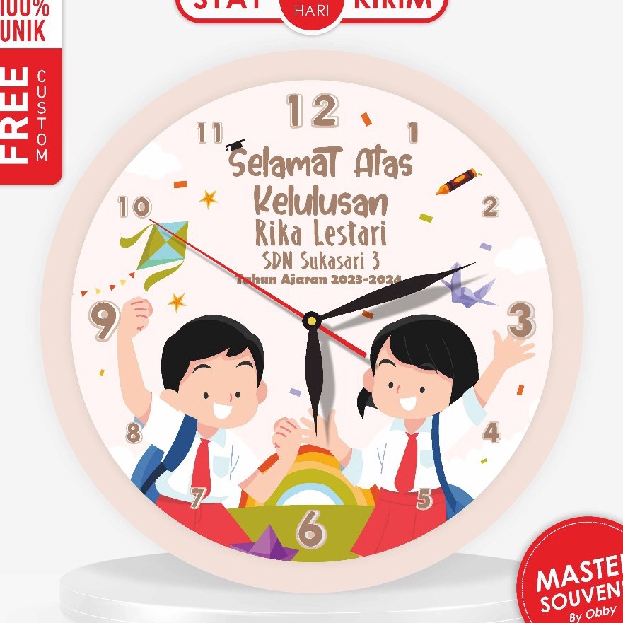FG2 Master Souvenir By Obby  Jam Meja Unik Custom Nama Souvenir Wisuda Perpisahan Kenang Kenangan Si