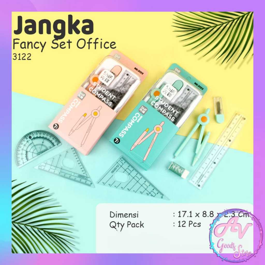 

Jangka Set + Penggaris / Math Set / Jangka Besi Office Set / Jangka Penggaris Set