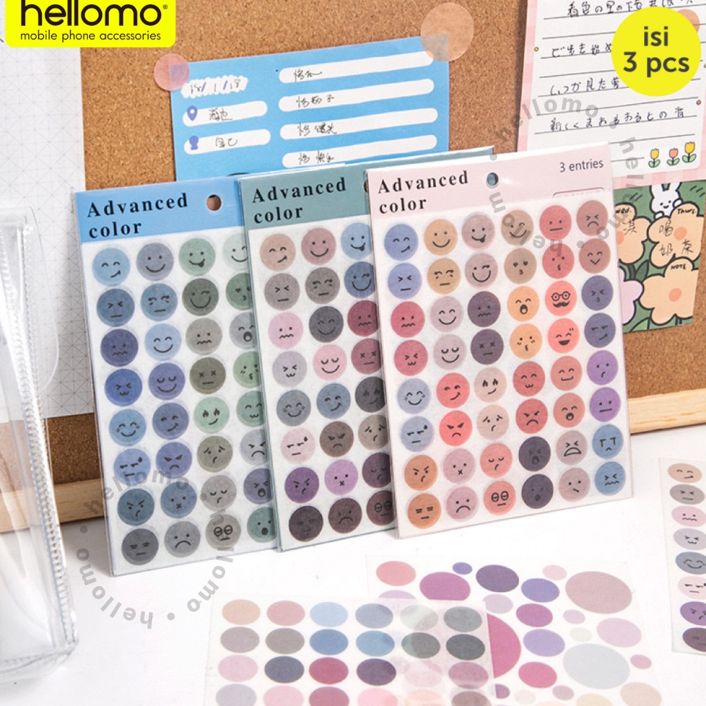 

ORIGINAL Stiker Bulat Diary Smile Warna Dekorasi Album Smiley Sticker Aesthetic DIY