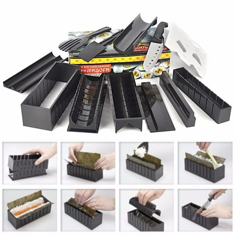Sushi Maker Roll Professional 10 Set Paket Lengkap Cetakan Sushi