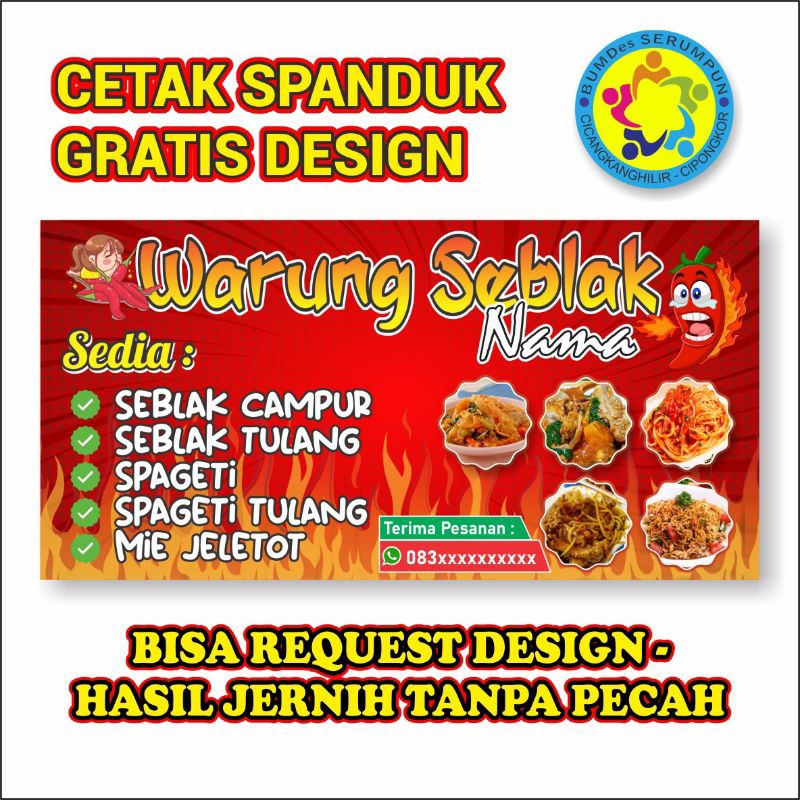 Spanduk Seblak Custom