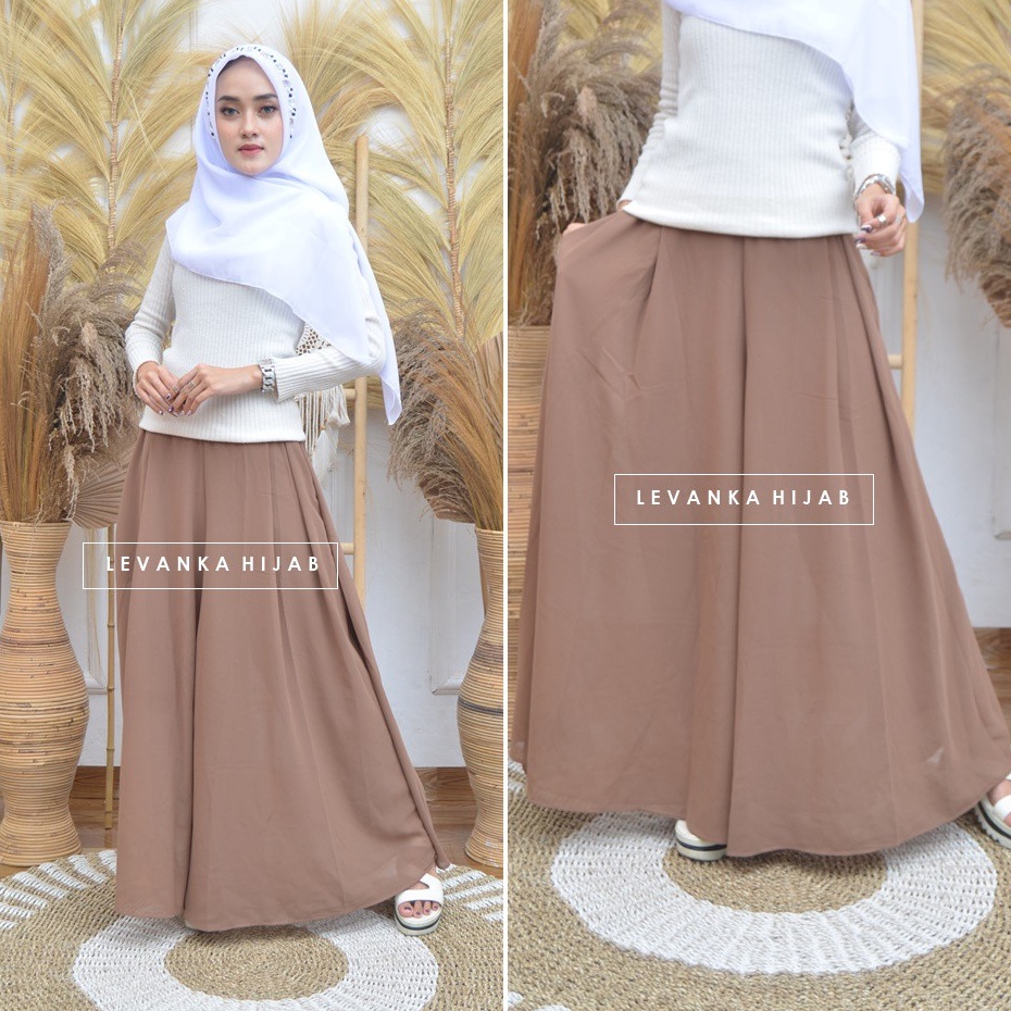 Paling Diminati  Palazzo Kulot Ceruti Polos atau Wide Legs bahan Ceruty Babydoll