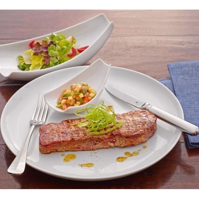 HJ6 Piring Makan Snack Keramik 22 cm Porcelain  Porselen  Porcelin Saji Alas Makan Beling Putih Bula