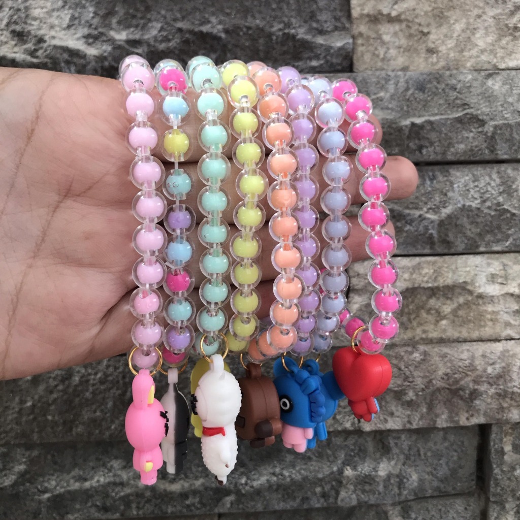 GELANG MANIK MANIK ANAK MOTIF BT21 CUTE TERBARU GELANG MANIK LUCU