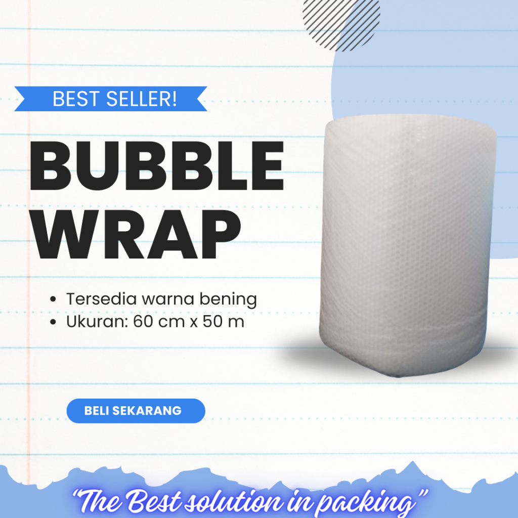 

Bubble Wrap Bening UKURAN 60 cm x 50 meter/ Bisa COD Sidoarjo & Surabaya