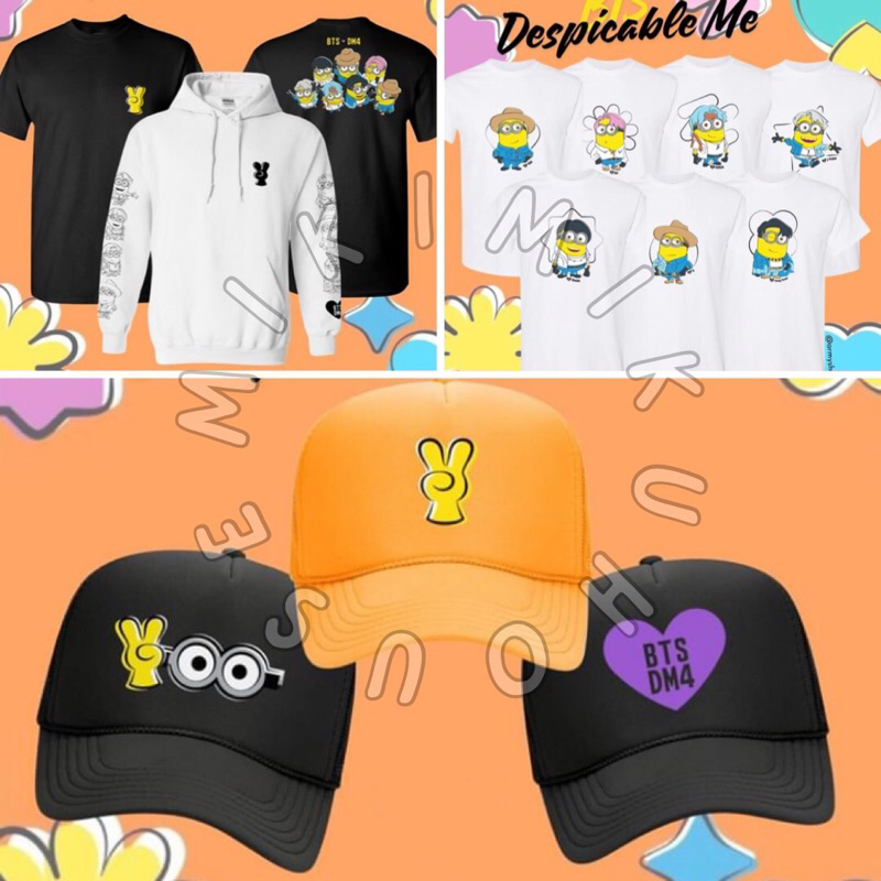 BTS MINIONS TSHIRT DESPICABLE ME 4 DM 4 X BTS MERCHANDISE MINION KAOS BTS HOODIE TOPI
