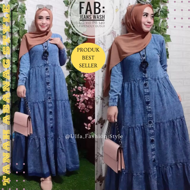 gamis jeans jumbo / gamis jeans / gamis / gamis lepis terbaru / gamis jeans terbaru / gamis jeans pr