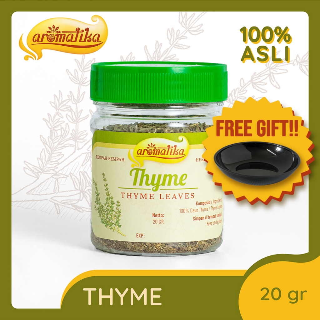 

[Gratis Tempat Sambal] Thyme Aromatika (100% asli): Bubuk Thyme Wangi dan Kaya Rasa untuk Masakan Eropa