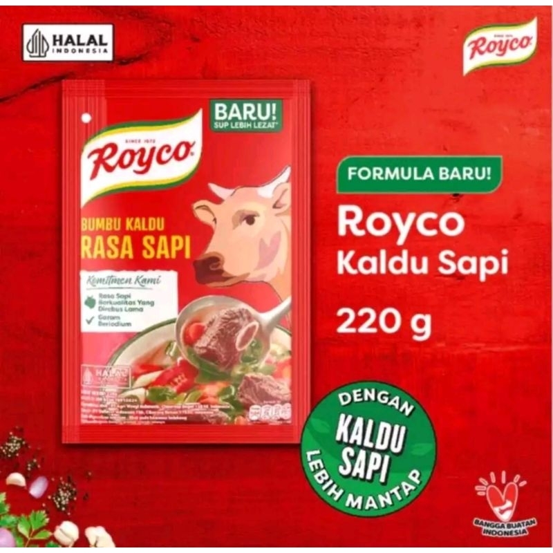

Royco bumbu kaldu rasa sapi 220gr
