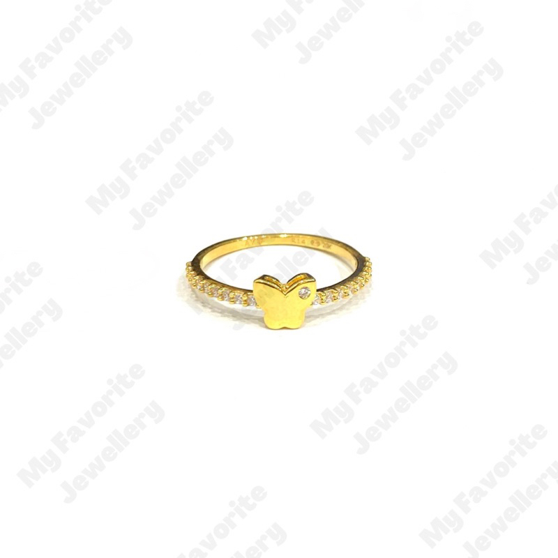Cincin Variasi Kupu-kupu Uk14 Emas Asli Kadar 875