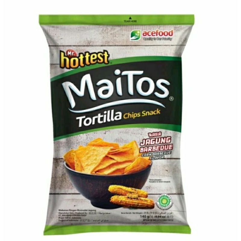 

Maitos tortilla chips snack rasa jagung barbeque 140g