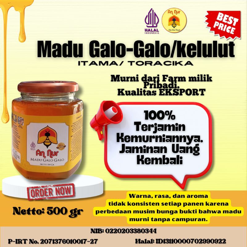 

Madu Galo-Galo trigona kelulut premium kental tidak asam enak