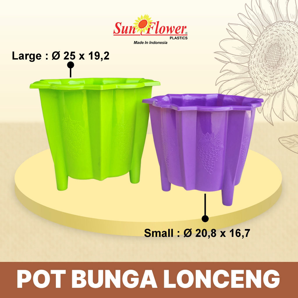 (6 Pcs) POT BUNGA LONCENG/Pot Bunga Plastik / Pot Tanaman / Pot Bunga / Pot Plastik / Pot Bunga