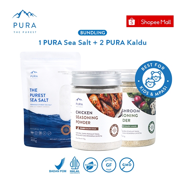 

Pura Indonesia | Bumbu Kaldu Asli, Sea Salt - Garam Laut - Garam Organik - Kaldu Mpasi - BB Booster - No Msg - No Gula - Kaldu Serbaguna - Garam Murni - Garam Rendah Natrium