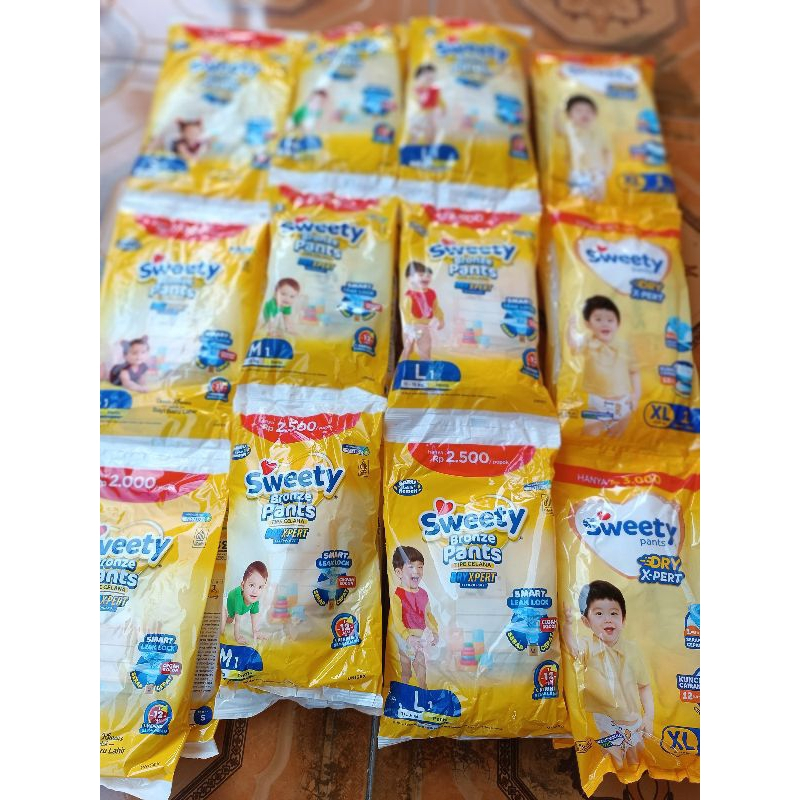 [MT] Popok Bayi Diapers Sweety Bronze Comfort Pants Tipe Celana Sachet Size Ukuran S1 M1 L1 XL1