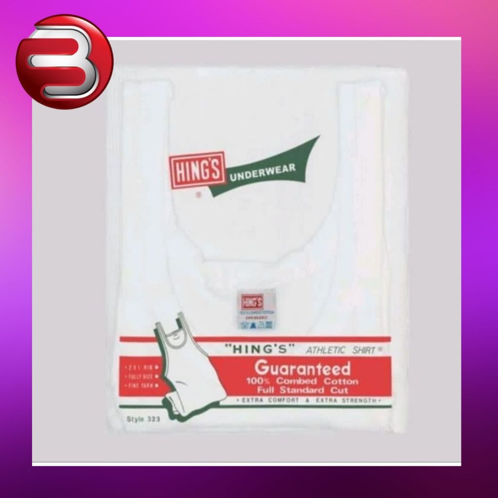 BARAKOO-KAOS SINGLET HINGS 323 HONGKONG/ Singlet HINGS HIJAU 32,34,36 [ 1 PCS ]