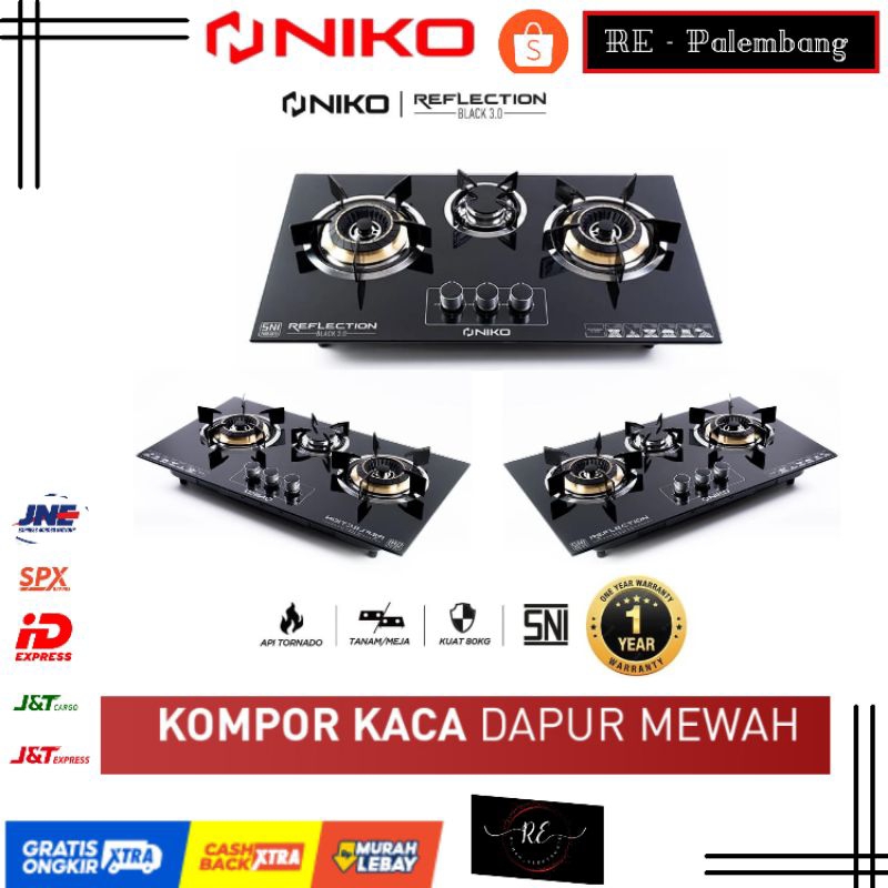 KOMPOR TANAM/KOMPOR NIKO REFLECTION BLACK 3.0[NIKO KITCHEN]