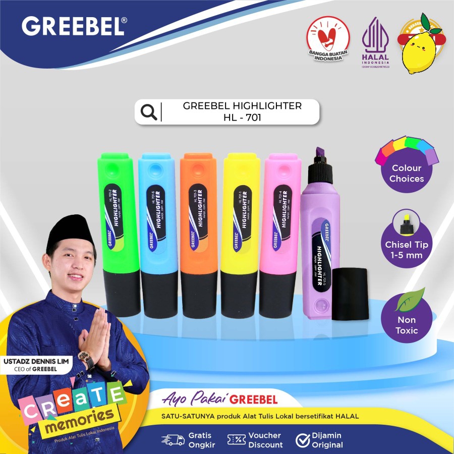

Highlighter / Penanda Berwarna GREEBEL HL-701