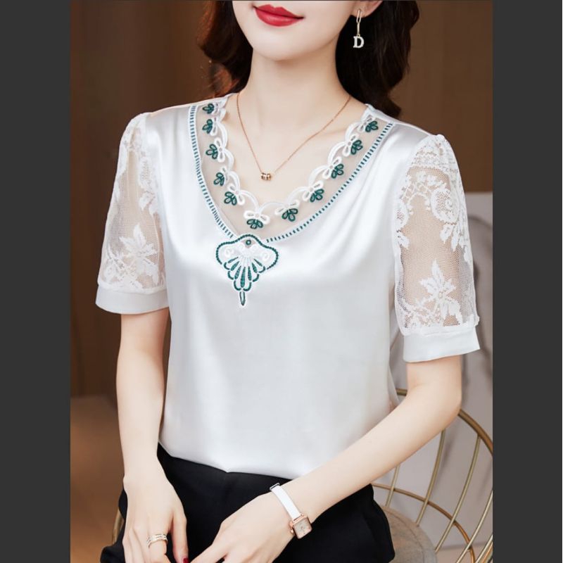 baju blouse bahan silk satin