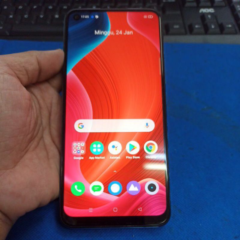 HANDPHONE BEKAS REALME C17 RMX2101 256+6 NAVY BLUE UNIT ONLY