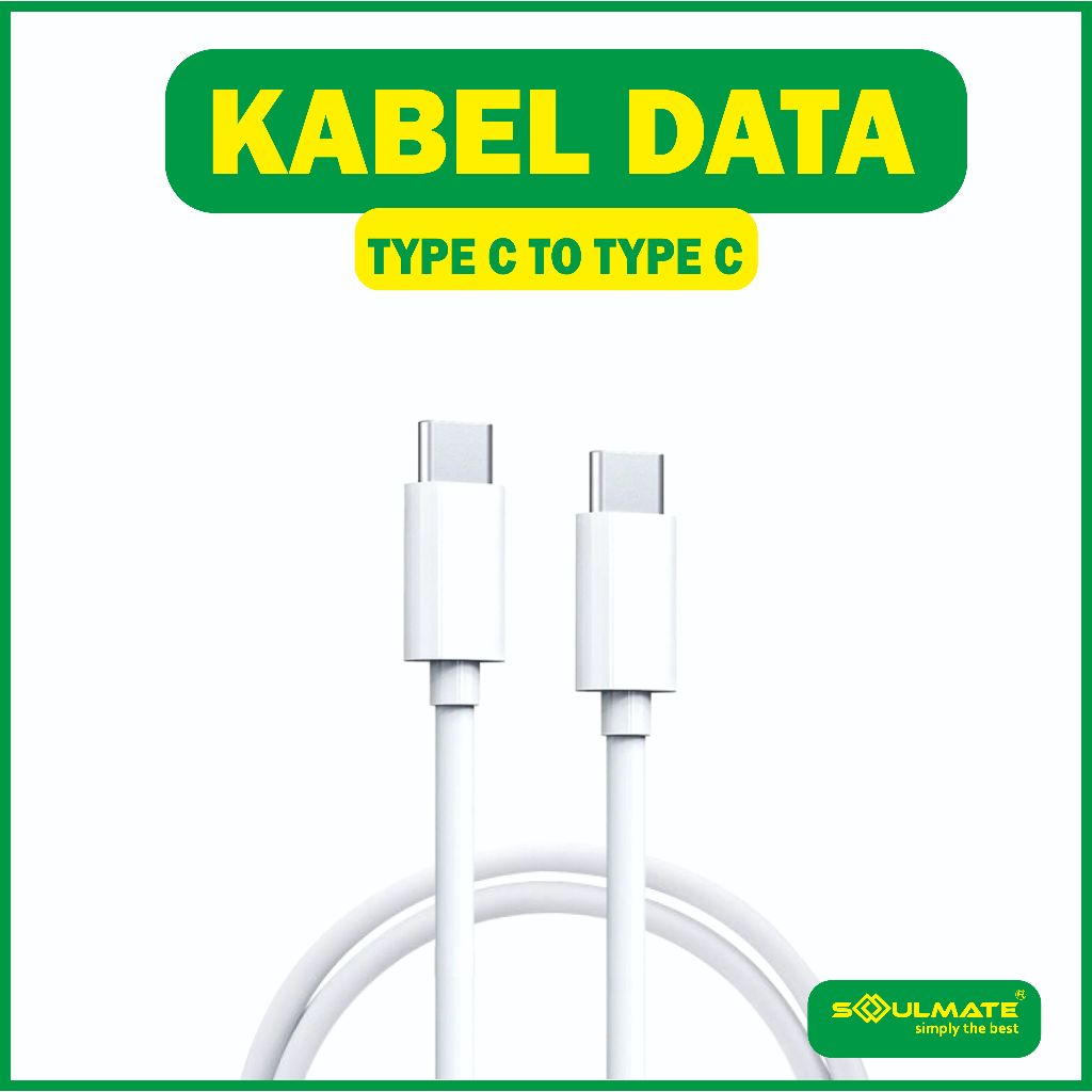 SOULMATE Kabel data Type C to Type C Super Fast Charging 5 Ampere PVC GRADE A
