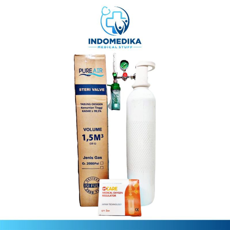 Tabung Oksigen 1.5m3 Lengkap siap pakai / tabung set 1.5M3 / tabung oksigen 1 setengah kubik / tabun