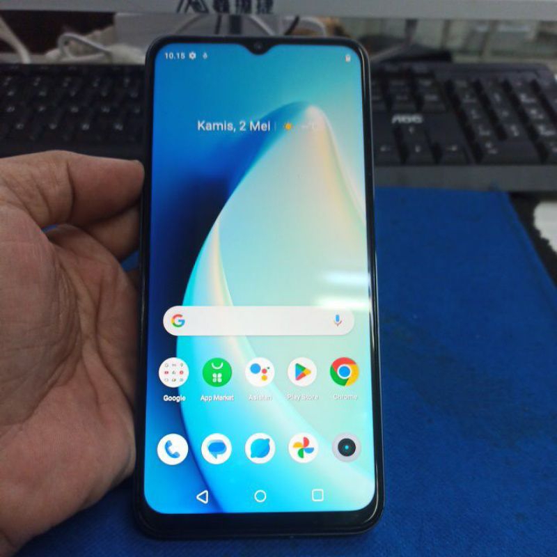 HANDPHONE BEKAS SECOND REALME C35 4/128 BLACK  UNIT ONLY MINUS LCD BIAS