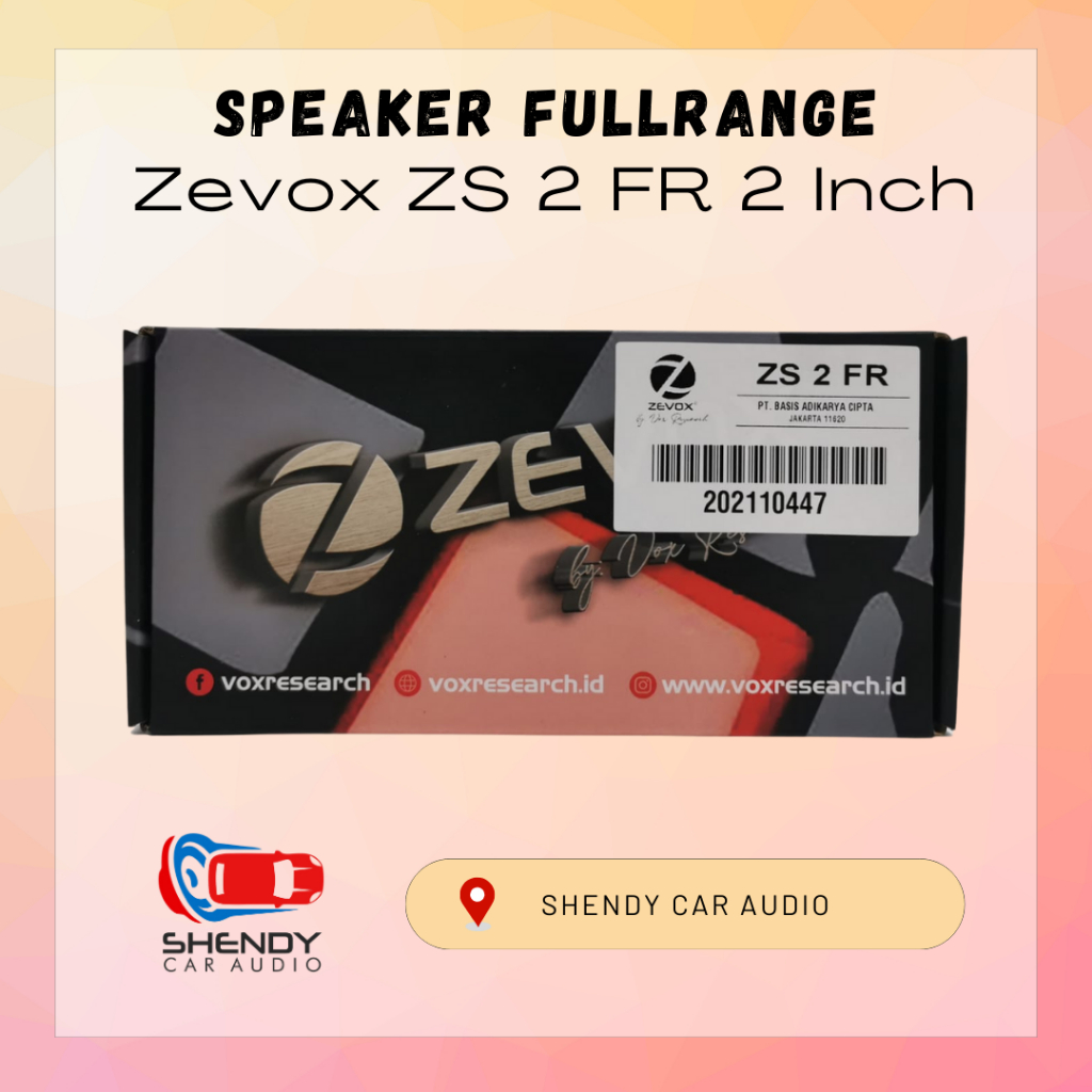 Speaker Fullrange Full Range Zevox ZS 2 FR 2 Inch by Vox Research