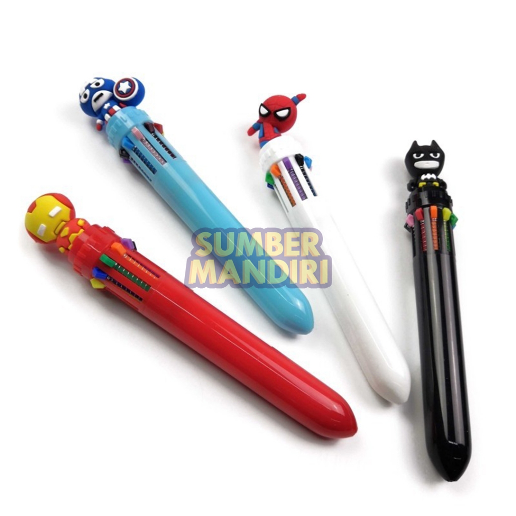 

Pena Pulpen 10 Warna Sanrio 3D Super Hero Karakter [1 PCS]