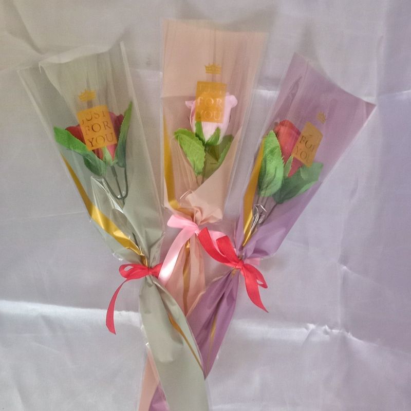 

( 5 pcs )Plastik Single Flower Single Rose Wrapping Single Flower