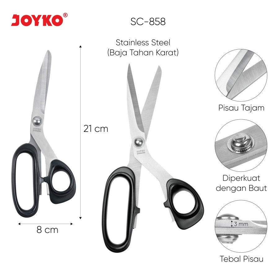 

GUNTING JOYKO SCISSORS SC-858 GUNTING SERBA GUNA