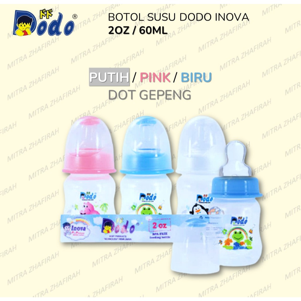 DODO Botol Susu Dot Gepeng 60ml Botol Susu DODO Newborn Dot Gepeng